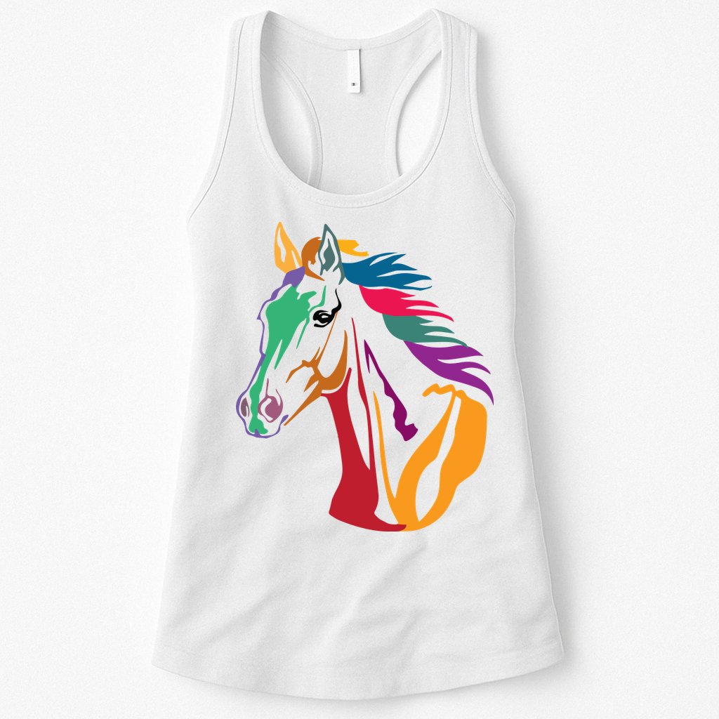 Rainbow Horse Lover Cute Womens Tank Top