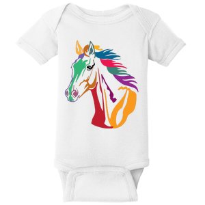 Rainbow Horse Lover Cute Baby Bodysuit