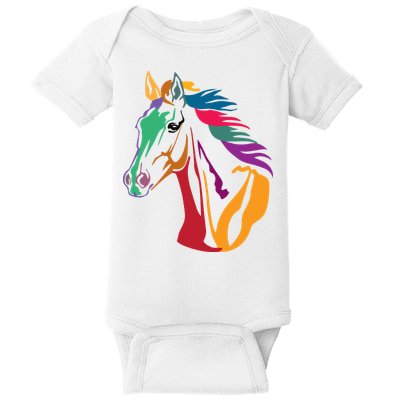 Rainbow Horse Lover Cute Baby Bodysuit