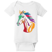 Rainbow Horse Lover Cute Baby Bodysuit