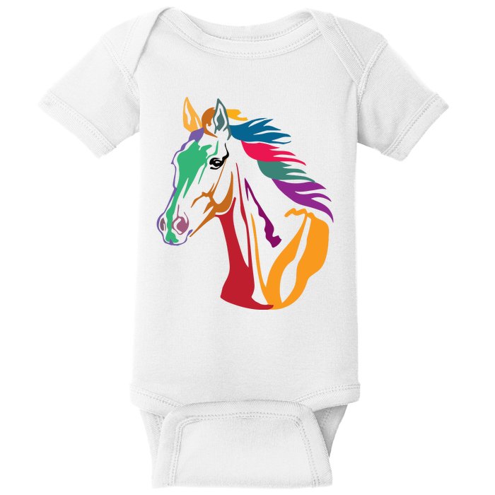 Rainbow Horse Lover Cute Baby Bodysuit