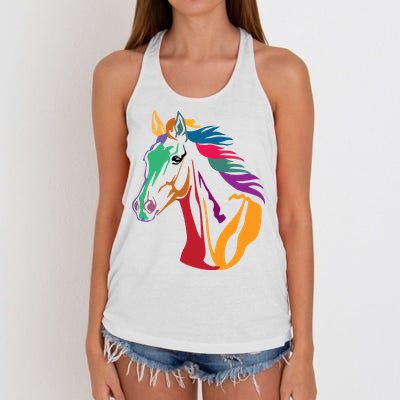 Rainbow Horse Lover Cute Women's Knotted Racerback Tank