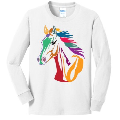 Rainbow Horse Lover Cute Kids Long Sleeve Shirt