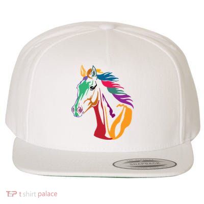Rainbow Horse Lover Cute Wool Snapback Cap