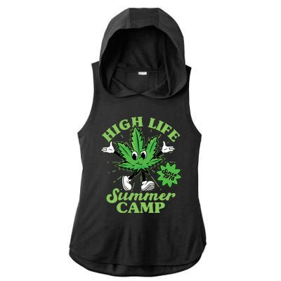 Retro High Life Summer Camp Since 1978 Ladies PosiCharge Tri-Blend Wicking Draft Hoodie Tank