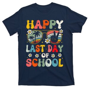 Retro Happy Last Day Of School Teacher Student Hello Summer T-Shirt