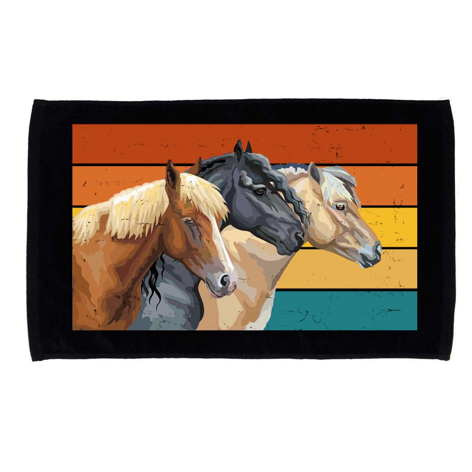 Retro Horses Lover Cute Gift Microfiber Hand Towel