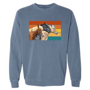 Retro Horses Lover Cute Gift Garment-Dyed Sweatshirt