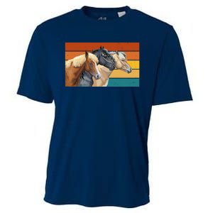 Retro Horses Lover Cute Gift Cooling Performance Crew T-Shirt