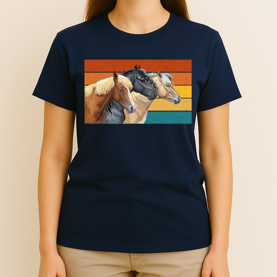 Retro Horses Lover Cute Gift T-Shirt