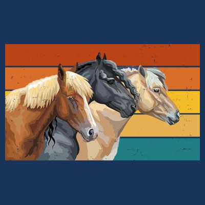 Retro Horses Lover Cute Gift T-Shirt