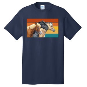 Retro Horses Lover Cute Gift Tall T-Shirt