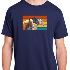 Retro Horses Lover Cute Gift Adult ChromaSoft Performance T-Shirt