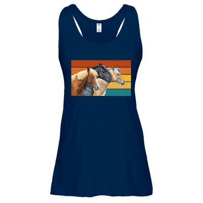 Retro Horses Lover Cute Gift Ladies Essential Flowy Tank