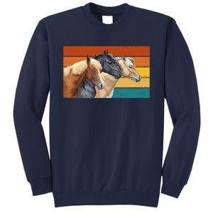 Retro Horses Lover Cute Gift Tall Sweatshirt