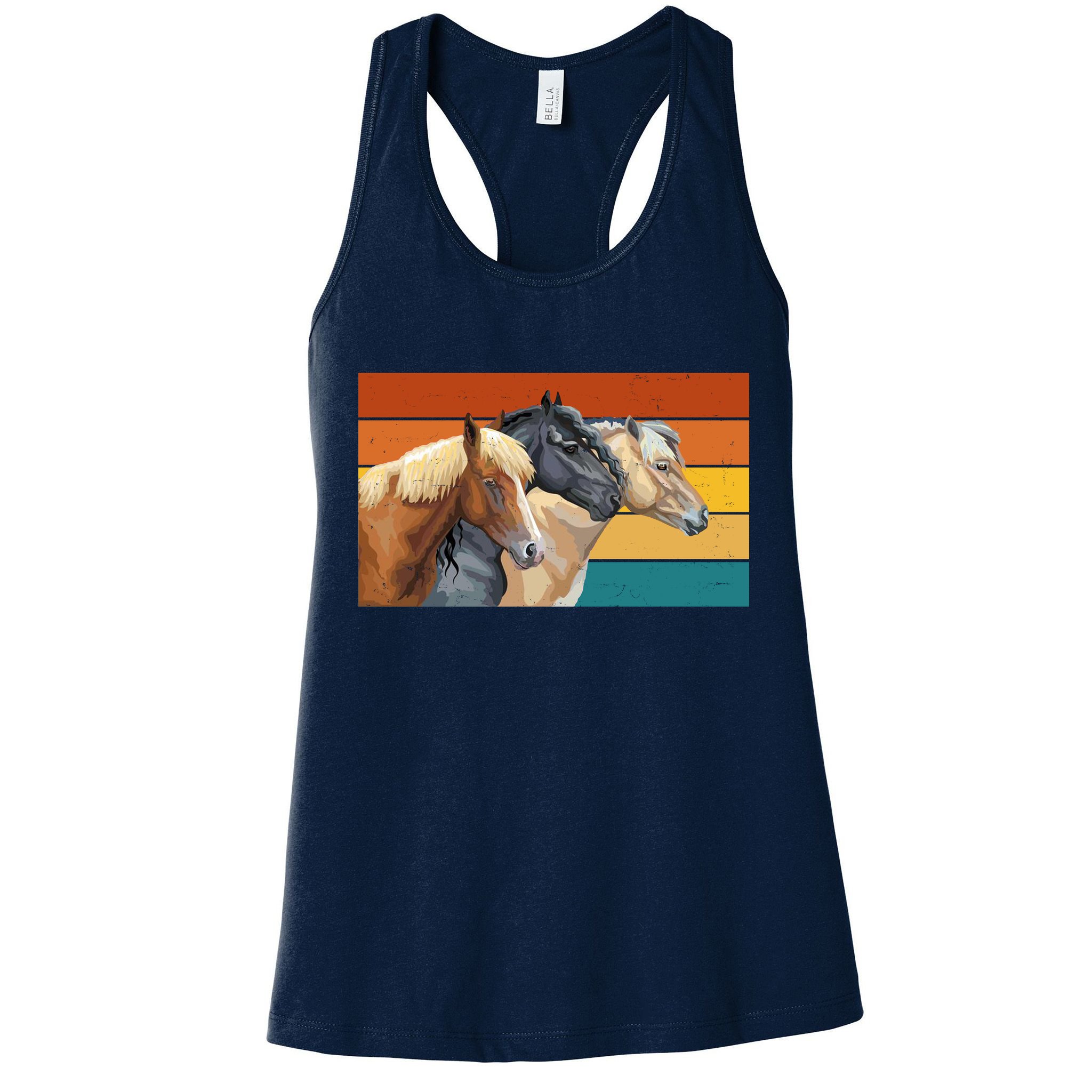 Retro Horses Lover Cute Gift Womens Tank Top