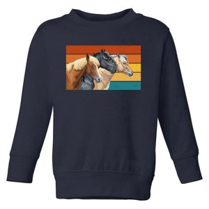 Retro Horses Lover Cute Gift Toddler Sweatshirt