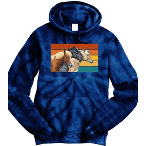 Retro Horses Lover Cute Gift Tie Dye Hoodie