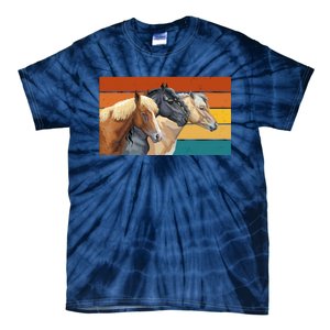 Retro Horses Lover Cute Gift Tie-Dye T-Shirt