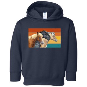 Retro Horses Lover Cute Gift Toddler Hoodie