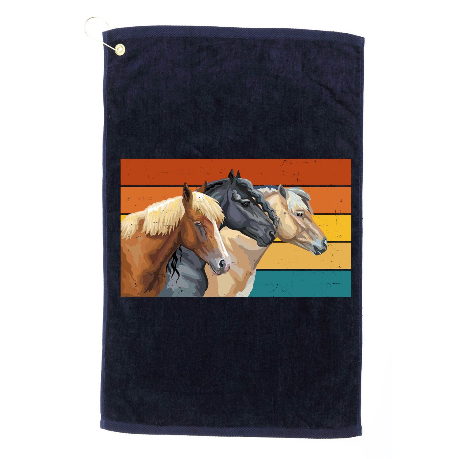 Retro Horses Lover Cute Gift Golf Towel