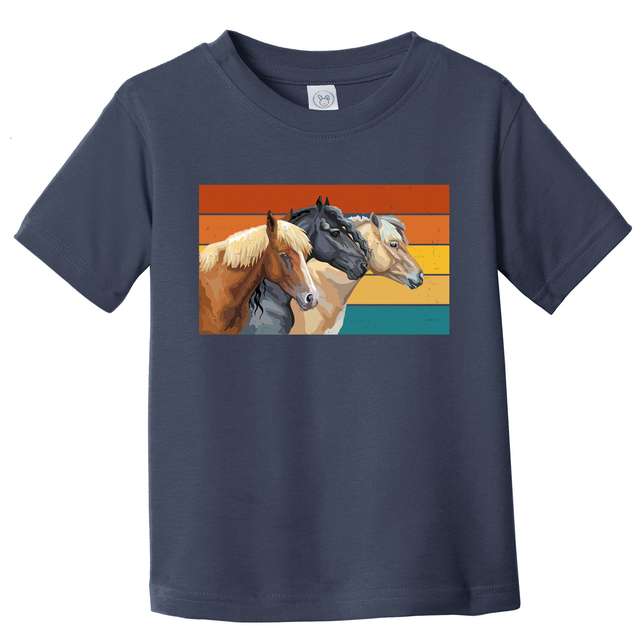 Retro Horses Lover Cute Gift Toddler T-Shirt
