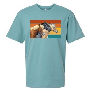 Retro Horses Lover Cute Gift Sueded Cloud Jersey T-Shirt