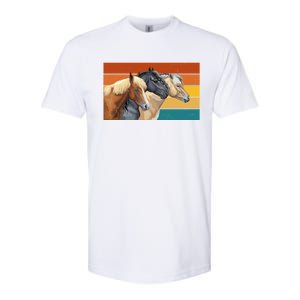 Retro Horses Lover Cute Gift Softstyle CVC T-Shirt