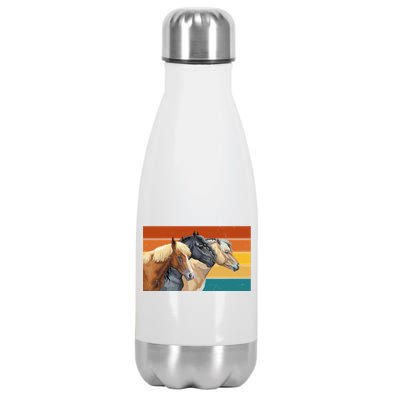 Retro Horses Lover Cute Gift Stainless Steel Insulated Water Bottle