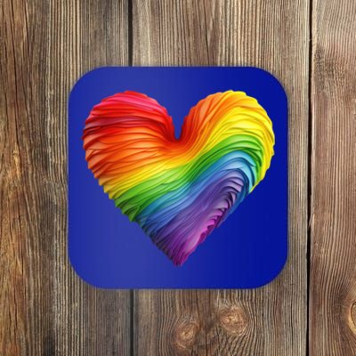 Rainbow Heart Lgbtq Flag Pride Parade Love Is Love Wins Gift Coaster