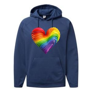 Rainbow Heart Lgbtq Flag Pride Parade Love Is Love Wins Gift Performance Fleece Hoodie