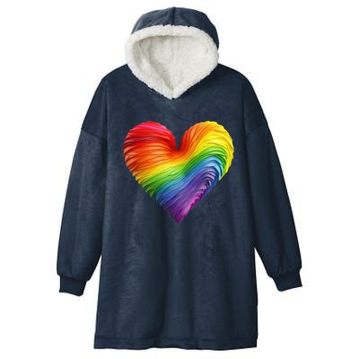 Rainbow Heart Lgbtq Flag Pride Parade Love Is Love Wins Gift Hooded Wearable Blanket