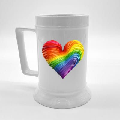 Rainbow Heart Lgbtq Flag Pride Parade Love Is Love Wins Gift Beer Stein