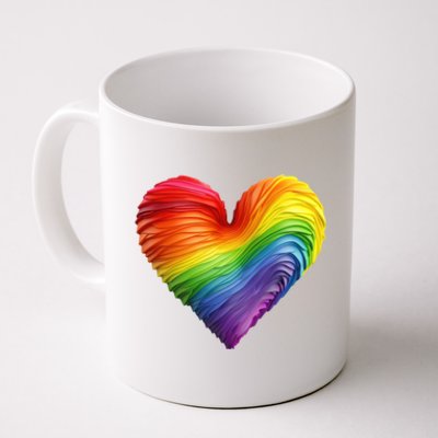 Rainbow Heart Lgbtq Flag Pride Parade Love Is Love Wins Gift Coffee Mug