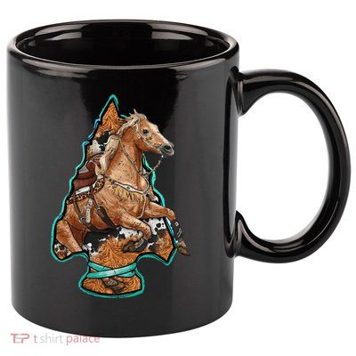 Retro Horse Lovers Cow Print Cow Western Country Cow Great Gift 11oz C Handle Ceramic Mug