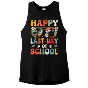 Retro Happy Last Day Of School Teacher Student Hello Summer Ladies PosiCharge Tri-Blend Wicking Tank