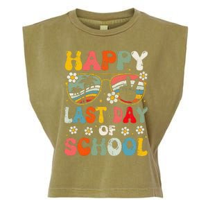 Retro Happy Last Day Of School Teacher Student Hello Summer Garment-Dyed Women's Muscle Tee