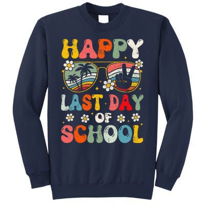 Retro Happy Last Day Of School Teacher Student Hello Summer Sweatshirt