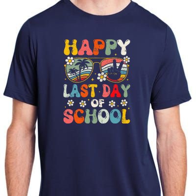 Retro Happy Last Day Of School Teacher Student Hello Summer Adult ChromaSoft Performance T-Shirt