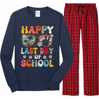 Retro Happy Last Day Of School Teacher Student Hello Summer Long Sleeve Pajama Set