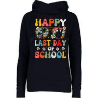 Retro Happy Last Day Of School Teacher Student Hello Summer Womens Funnel Neck Pullover Hood