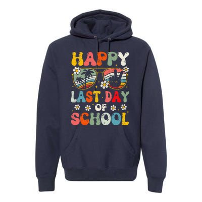 Retro Happy Last Day Of School Teacher Student Hello Summer Premium Hoodie