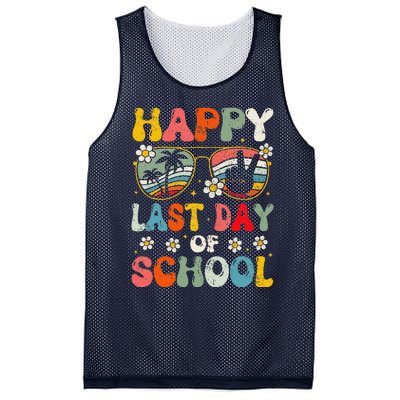 Retro Happy Last Day Of School Teacher Student Hello Summer Mesh Reversible Basketball Jersey Tank