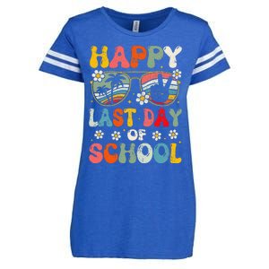 Retro Happy Last Day Of School Teacher Student Hello Summer Enza Ladies Jersey Football T-Shirt