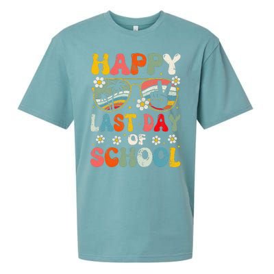 Retro Happy Last Day Of School Teacher Student Hello Summer Sueded Cloud Jersey T-Shirt