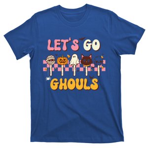 Retro Halloween Lets Go Ghouls Western Ghosts Disco Ball Gift T-Shirt