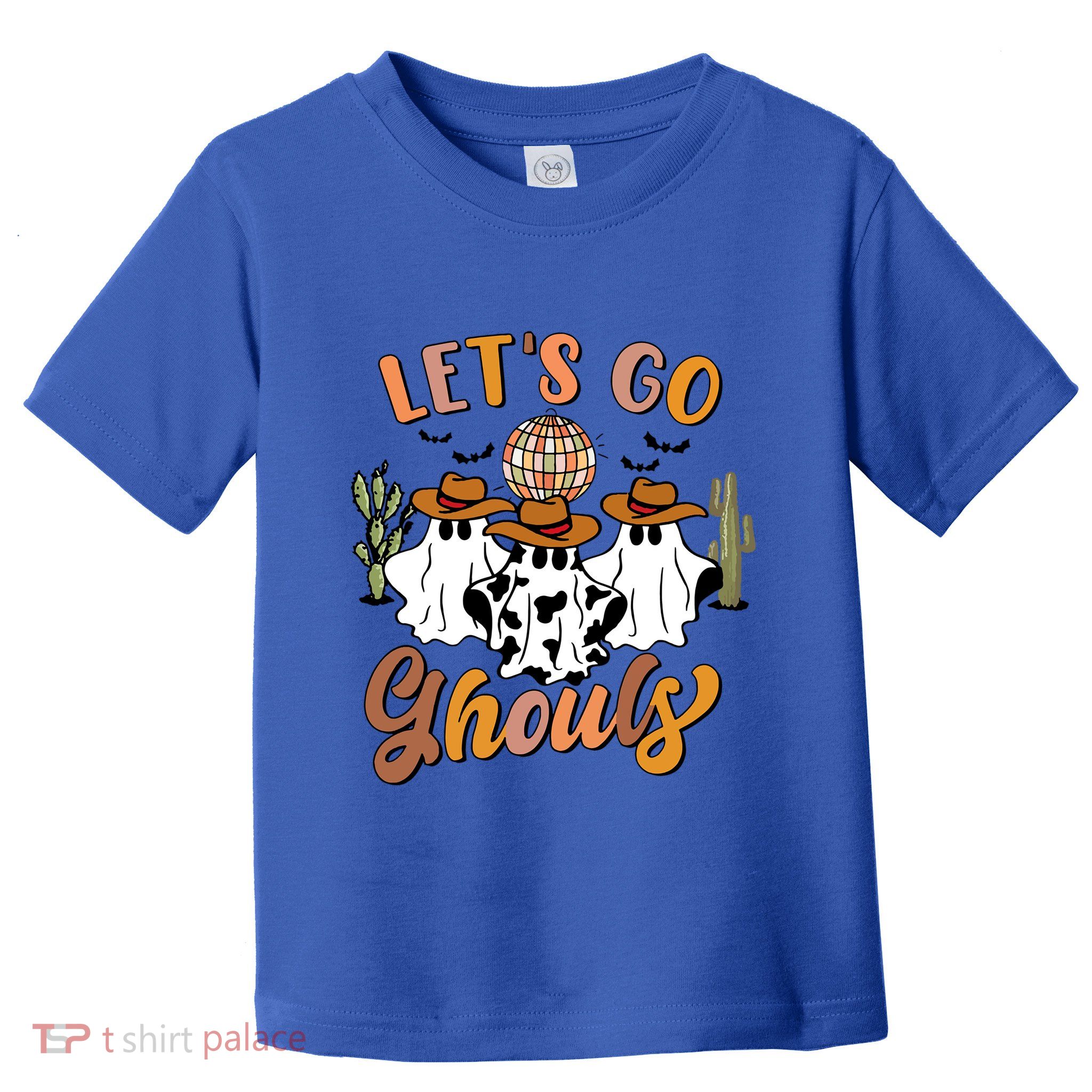 Retro Halloween Lets Go Ghouls Western Ghosts Disco Ball Gift Toddler T-Shirt