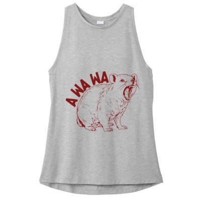Rock Hyrax Lover Awawa Groundhog Dassi Ladies PosiCharge Tri-Blend Wicking Tank