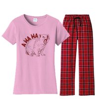 Rock Hyrax Lover Awawa Groundhog Dassi Women's Flannel Pajama Set