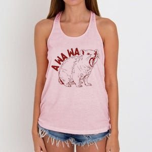 Rock Hyrax Lover Awawa Groundhog Dassi Women's Knotted Racerback Tank